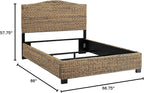 Crosley Furniture Serena Bed, Handwoven Natural Fiber Rattan Headboard and - Image 13