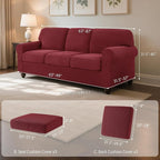 SUBRTEX 7 Pieces Stretch Sofa Slipcover Sets Couch Cover Sets Backrest Cushion - Image 3
