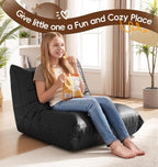 Hobestluk Small Bean Bag Chair Lazy Floor Sofa, Memory Foam Fireside Sofa - Image 9