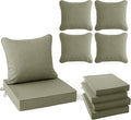Summsun Water Resistant Outdoor Chair Cushions, Faux Linen Backrest and Deep by SUMMSUN