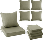 Summsun Water Resistant Outdoor Chair Cushions, Faux Linen Backrest and Deep by SUMMSUN
