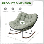 Grand patio Outdoor Rocking Chair, E-Coated Modern Cozy Lounge Rocker Chair - Image 2
