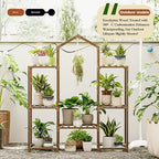 Bamworld Plant Stand Indoor Hanging Plant Shelf Outdoor Large Plant Rack - Image 2