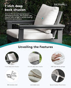 SERWALL HDPE Patio Sofa Set, 3-piece Sectional Outdoor Furniture Set, All - Image 4