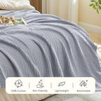 EMME Muslin Blankets for Adults Throw Blanket for Couch Breathable Gauze Soft - Image 2