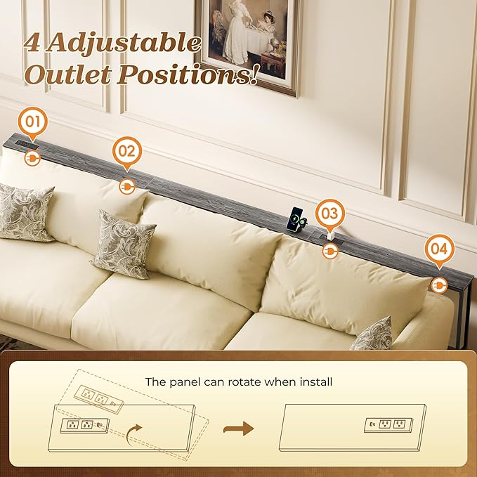 SUPERJARE 110.2 Inch Sofa Table - Image 6