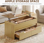 Coffee Table Lift Top with 2 Drawers, 40 Inch Multi-Function Coffee Table with - Image 4