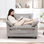 Modern Oversized Accent Chairs Set of 2, Chenille Cloud Sofa Chair - Image 3