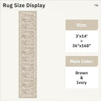 Soalmost Washable 3x14 Hallway Runner Rug Non-Slip Kitchen Entry Rugs Brown | - Image 5