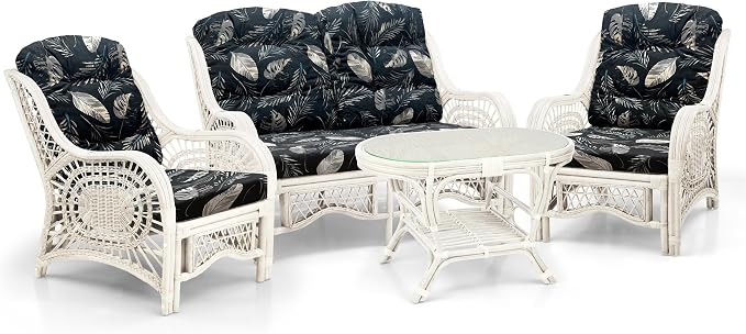 Malibu Lounge Loveseat Sofa Natural Rattan Wicker Handmade Design - Image 5