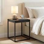 CENSI Modern Square End Table, Extra Thick 1.6" Wood Top & Metal Frame - Image 5