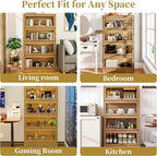 Display Cabinet with Acrylic Glass Doors, 4-Tiers Curio Cabinet with LED - Image 8