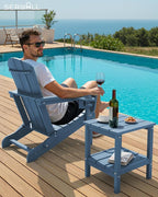 SERWALL 2-Tier HDPE Outdoor Side Table, Weatherproof Rectangular Adirondack - Image 7