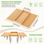 GEHE Bamboo Sofa Arm Tray, Foldable Couch Arm Tray Side Table, Anti-Falling - Image 9