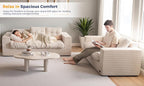 MAXYOYO Oversized Loveseat Sofa Couch, Upholstered Bean Bag Chair Cloud 3-Seat - Image 9