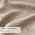 MIULEE Taupe Pinch Pleated 100% Blackout Linen Curtains 40x63 Inches | Room - Image 6