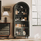 Wildhome Wooden Arched Bookshelf, 5-Tier Shelf, Farmhouse Storage Display - Image 4