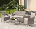 GarveeLife 4-Piece Patio Furniture Set, Rattan Outdoor Furniture - Image 9