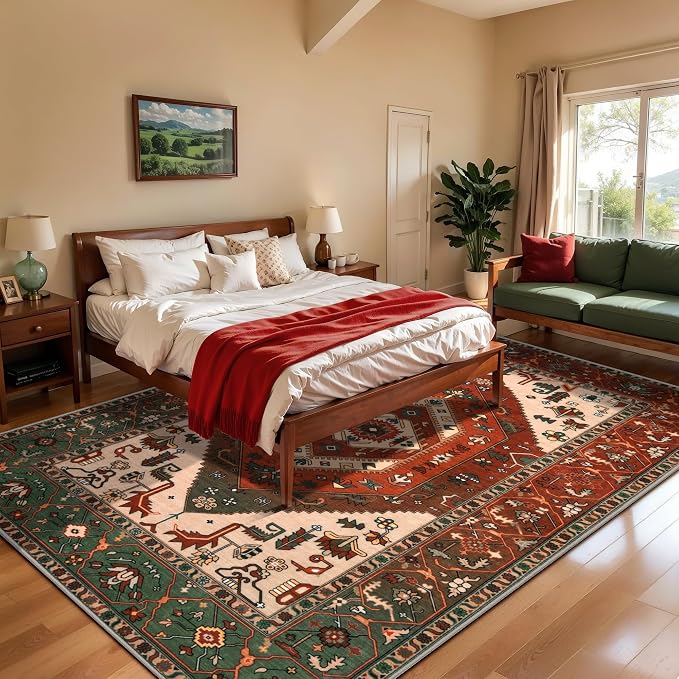 SERISSA 8x10 Washable Non Slip Boho Area Rug - Image 3