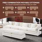 Ihanherry 146" U-Shaped Modern Sofa Modular Sectional Cloud Couch - Image 7
