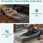 Fold Out Chair Bed, Folding Sofa Bed, 3 in 1 Convertible Sleeper Chair Bed - Image 5