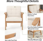 Modern Accent Chair with Arm Rest, Upholstered Linen Fabric Leisure Chair with - Image 8