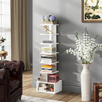 TUTOTAK Narrow Bookshelf, Vertical 8-Tier Bookcase, Spine Book Shelf - Image 6