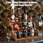 KLM Liquor Bottle Display Shelf, Coffee Syrup Rack Organizer, 3 Step Countertop - Image 5