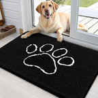 OLANLY Dog Door Mat for Muddy Paws 35x24, Paw Print Design Chenille Mud Mat | by OLANLY