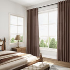 Cappuccino Linen Blend Light Filtering Back Tab Curtains 96 Inches Long - Image 7