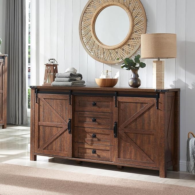 T4TREAM Farmhouse Sideboard Buffet Cabinet - Image 3