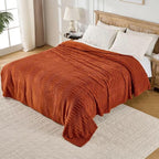 90x104 Inch Rust King Bed Blanket - Image 2