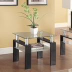 Coaster Home Furnishings Dyer 1-Shelf Square Glass Top Side End Table Black - Image 2