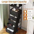 Somdot Tall Dresser for Bedroom, 5 Drawers Nightstand Vertical Storage Tower - Image 5