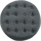 Homepop Home Decor | Upholstered Round Velvet Tufted Foot Rest Ottoman | Ottoman - Image 8