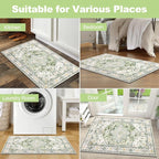 Yamaziot Washable Area Rug, 2x3 Small Boho Vintage Entryway Non-Slip Rug | - Image 7