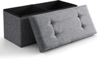 Storage Ottoman Bench Foldable Seat Footrest Shoe Bench End of Bed Storage by CUYOCA-MakeYouFeelComfort