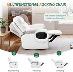 Nursery Glider Recliner with Adjustable Armrests, Oversized Comfortable Nursing - Image 7