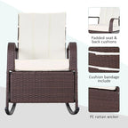 Outsunny Wicker Outdoor Rocking Chair, Patio Recliner - Image 7