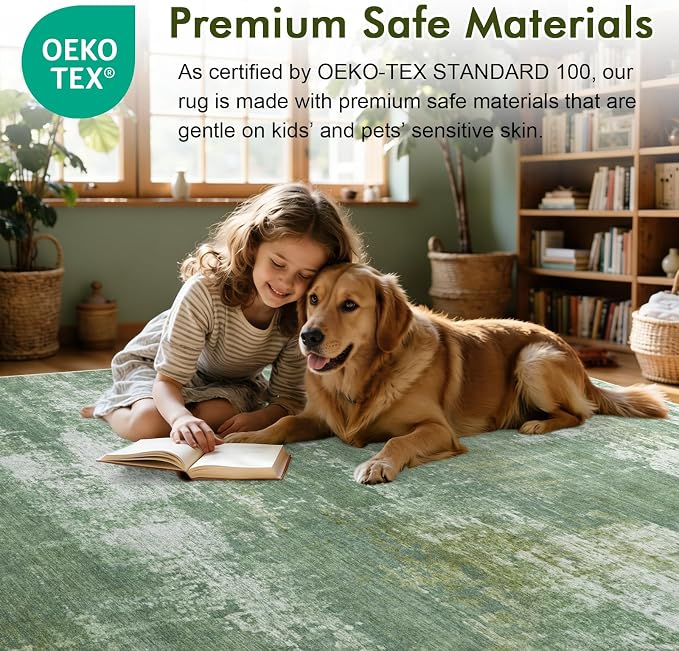 5x7 Ft Area Rugs for Living Room, Soft Non-Slip Washable Rugs Modern Abstract - Image 5