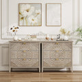 31.5" Carved 3-Drawer Cabinet by YHAOWORKS