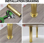 4 Pcs Gold Adjustable Sofa Legs Metal Modern Furniture Legs - Image 5