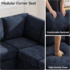 104'' U Shaped Modular Sofa, Sectional Couches - Image 4