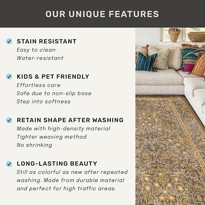 Washable 10x14 Living Room Rug - Image 7