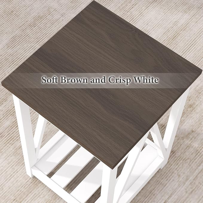 ChooChoo Farmhouse End Table, Rustic Vintage End Side Table - Image 8