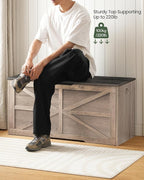 CHOEZON Storage Chest, 39.4" Wooden Storage Trunk, Retro Storage Bench - Image 4
