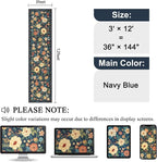 DUKINO 3x12 Washable Runner Rug Long Hallway Runner Rug Non Slip Navy Blue | - Image 2