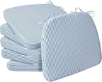 AAAAAcessories D-Shaped Chair Cushions, Machine-Washable Cover, Pinstripe Blue by AAAAAcessories