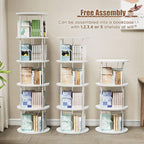 ALLSTAND 5 Tier Rotating Bookshelf, 360 ° Display Stackable Spinning Bookshelf - Image 5