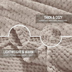 Exclusivo Mezcla Soft Waffle Fleece Bed Blanket Twin XL Size, Tan | Lightweight - Image 7